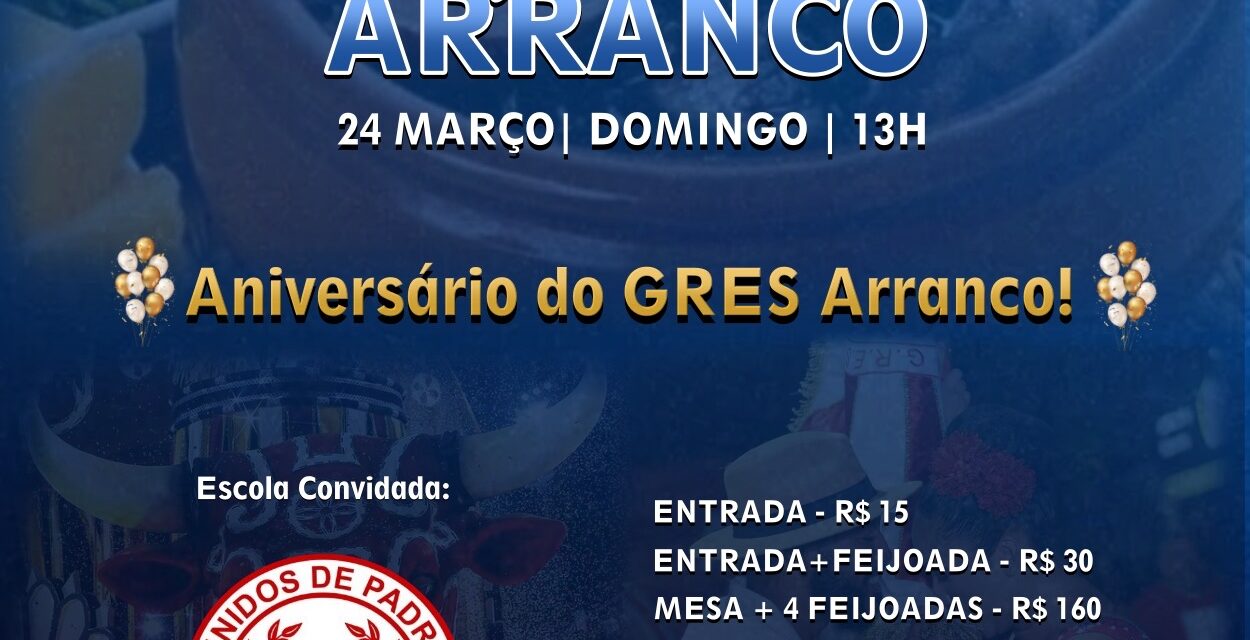 Arranco convida Unidos de Padre Miguel em feijoada no dia 24 de março